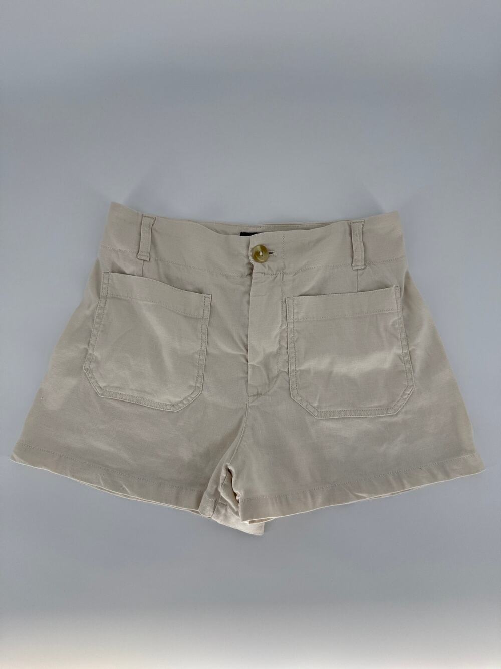 Maeve Colette Shorts Womens 28 Beige Linen Blend High Rise Anthropologie